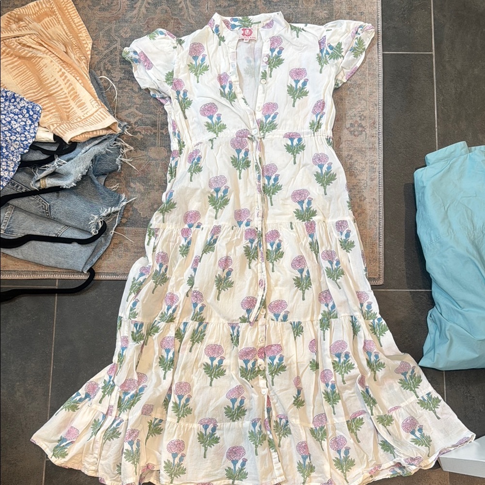 Victoria Dunn Floral White Dress